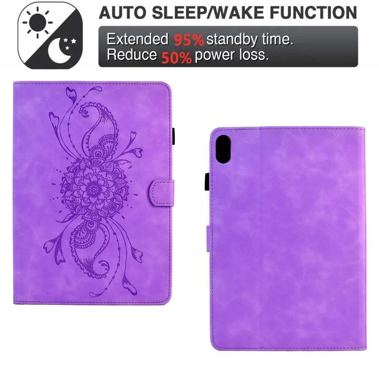 For Xiaomi Redmi Pad 2 Mandala Embossed Smart Leather Tablet Case(Light Purple) - Image 6