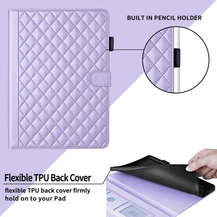 For Xiaomi Redmi Pad 2 / Pad SE 2025 Rhombus Lattice Leather Tablet Case(Purple) - Image 5