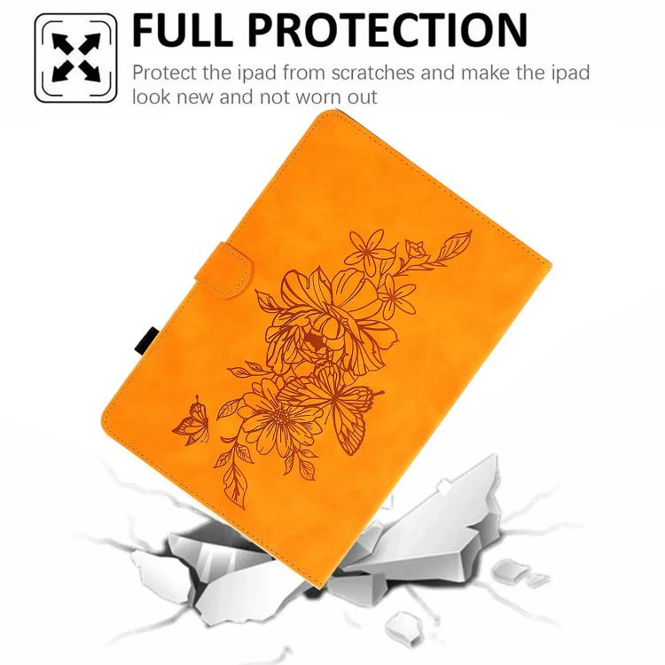 For Xiaomi Redmi Pad 2 Peony Butterfly Embossed Leather Smart Tablet Case(Khaki) - Image 7