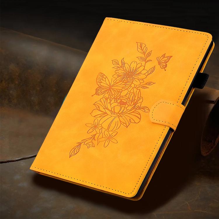 For Xiaomi Redmi Pad 2 Peony Butterfly Embossed Leather Smart Tablet Case(Khaki) - Image 8