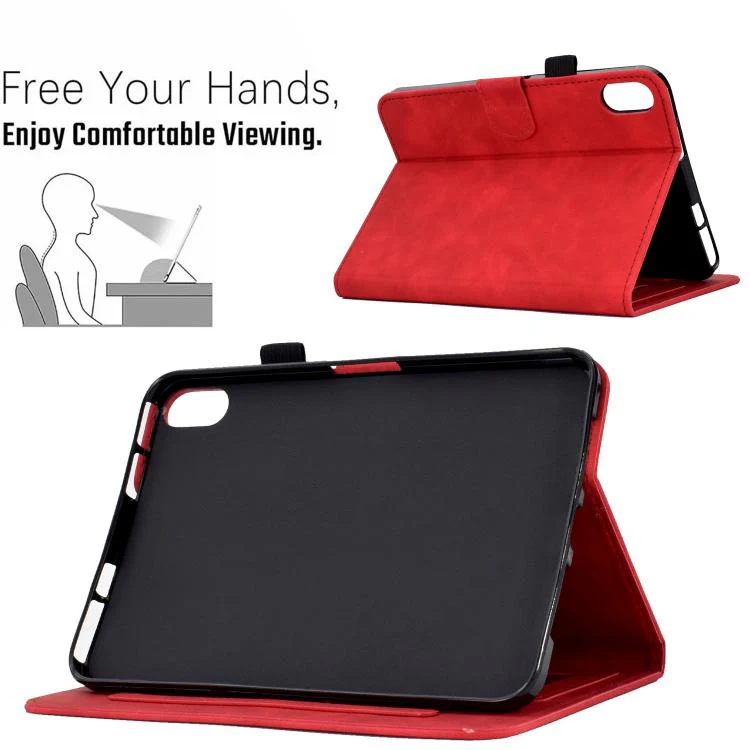 For Xiaomi Redmi Pad 2 Peony Butterfly Embossed Leather Smart Tablet Case(Red) - Image 6