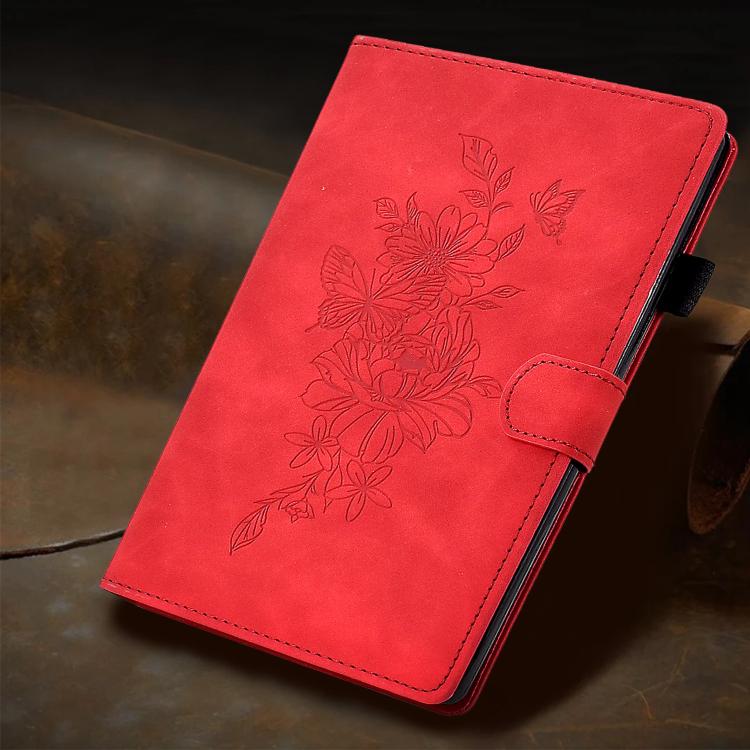 For Xiaomi Redmi Pad 2 Peony Butterfly Embossed Leather Smart Tablet Case(Red) - Image 8