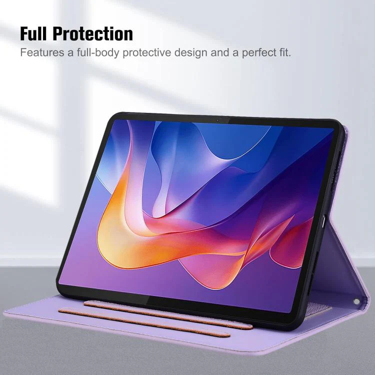 For Xiaomi Redmi Pad 2 Pro / Pro / Poco Pad Cat Skin-feel Litchi Leather Tablet Case(Purple) - Image 4