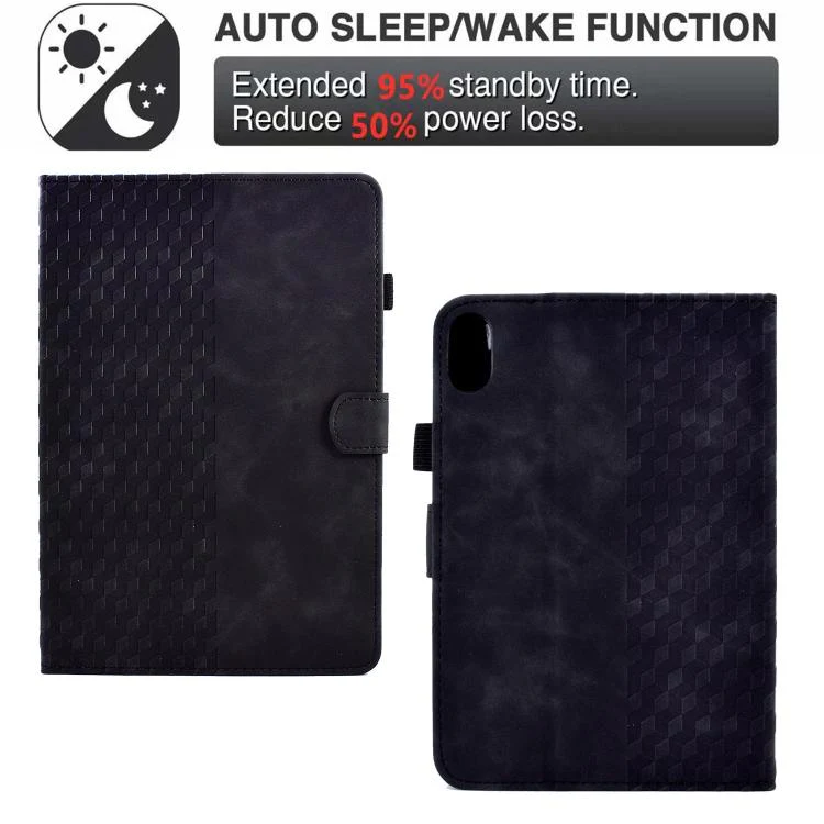 For Xiaomi Redmi Pad 2 Rhombus Embossed Leather Smart Tablet Case(Black) - Image 5