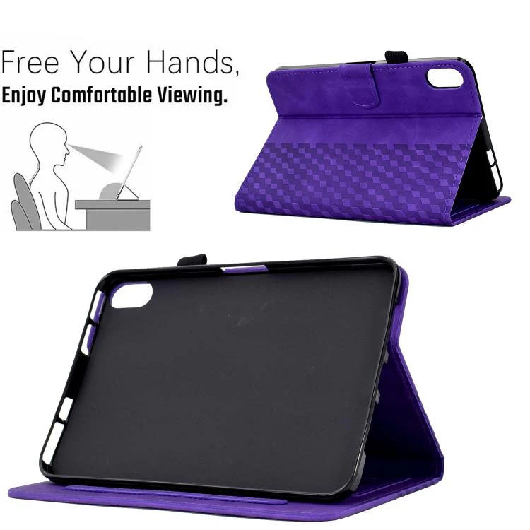 For Xiaomi Redmi Pad 2 Rhombus Embossed Leather Smart Tablet Case(Purple) - Image 6