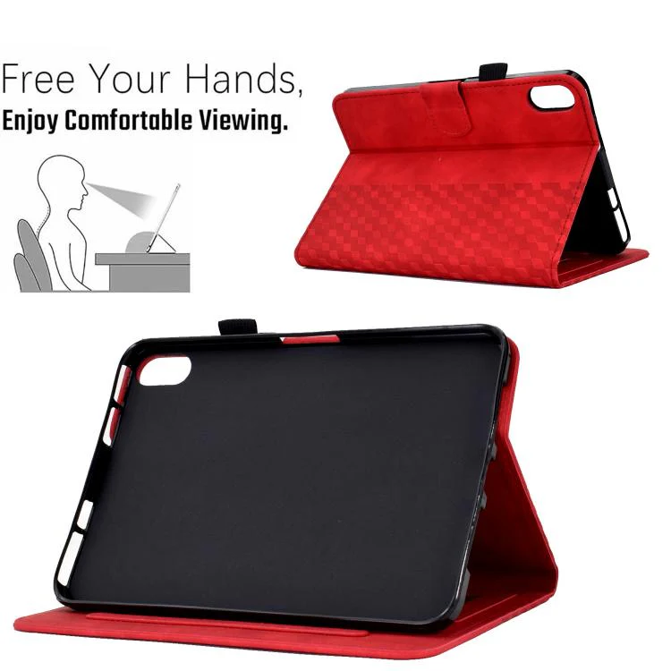 For Xiaomi Redmi Pad 2 Rhombus Embossed Leather Smart Tablet Case(Red) - Image 6