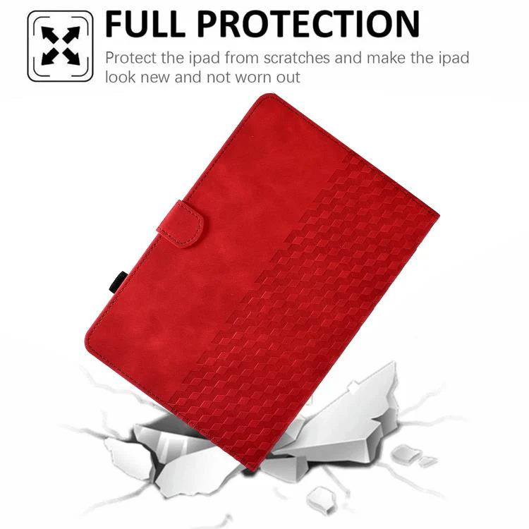 For Xiaomi Redmi Pad 2 Rhombus Embossed Leather Smart Tablet Case(Red) - Image 7