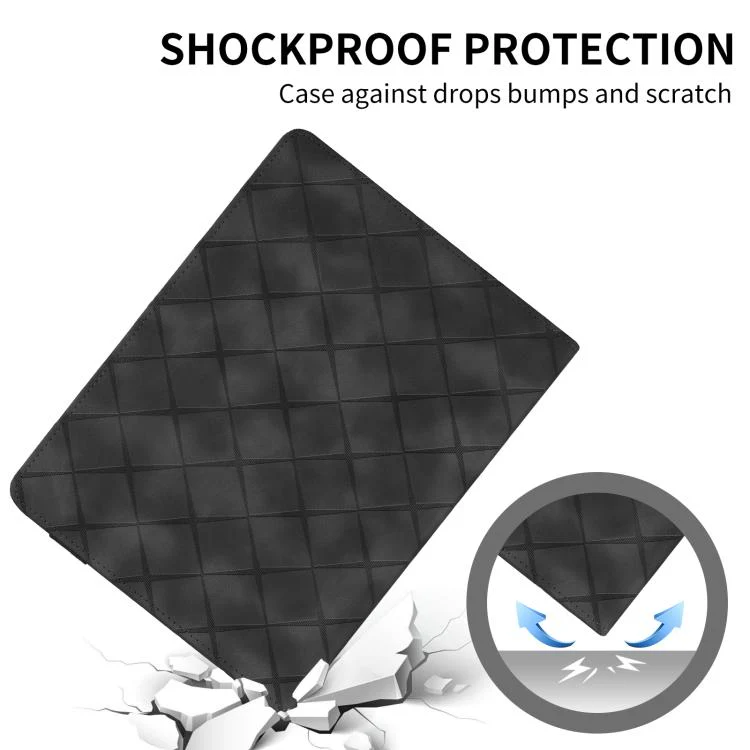 For Xiaomi Redmi Pad 2 Rhombus Embossing Leather Tablet Case(Black) - Image 7