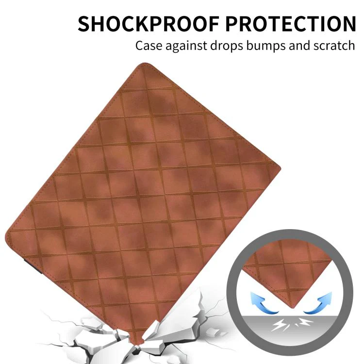 For Xiaomi Redmi Pad 2 Rhombus Embossing Leather Tablet Case(Brown) - Image 7