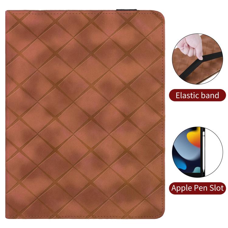 For Xiaomi Redmi Pad 2 Rhombus Embossing Leather Tablet Case(Brown) - Image 8