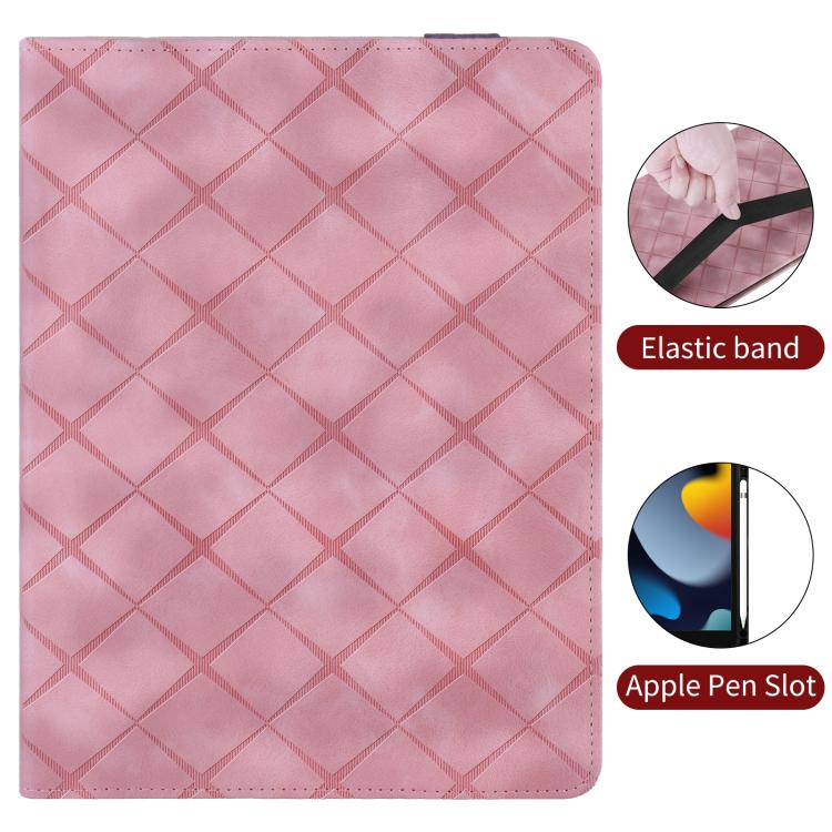 For Xiaomi Redmi Pad 2 Rhombus Embossing Leather Tablet Case(Pink) - Image 8
