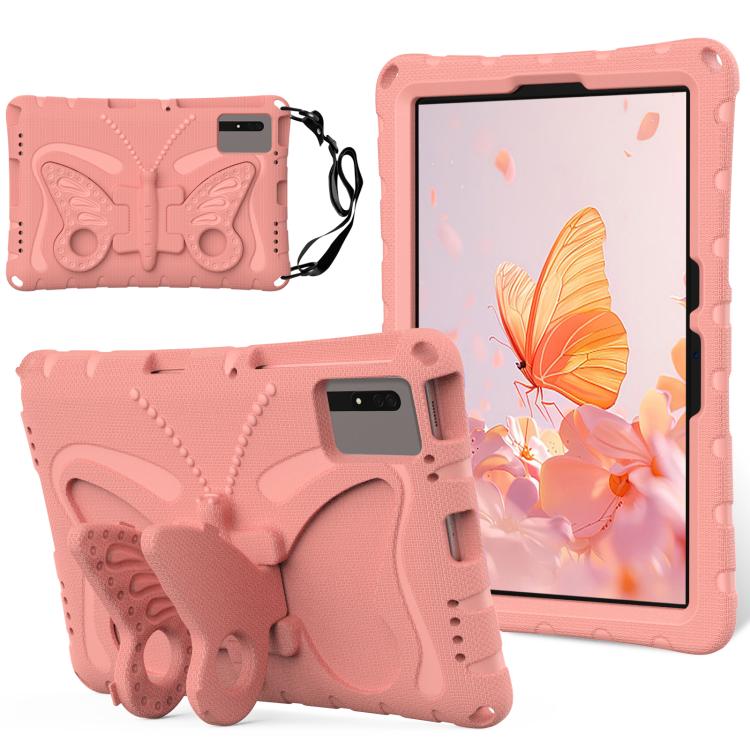 For Xiaomi Redmi Pad 2 / SE 11 2025 Butterfly Bracket EVA Shockproof Tablet Case(Pink Orange)