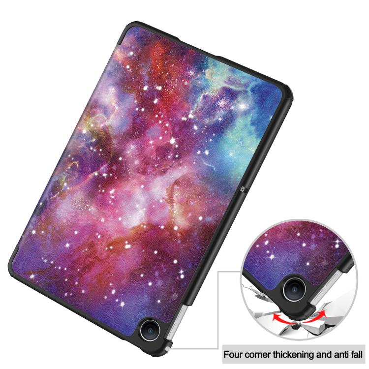 For Xiaomi Redmi Pad 2 SE 9.7 2026 Custer Painted 3-Fold Stand Leather Smart Tablet Case(Milky Way) - Image 6