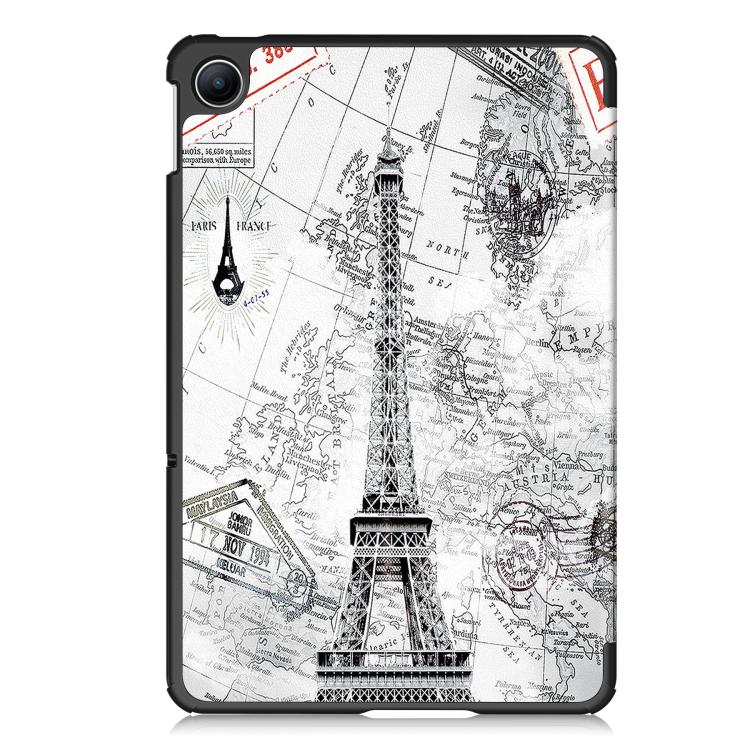For Xiaomi Redmi Pad 2 SE 9.7 2026 Custer Painted 3-Fold Stand Leather Smart Tablet Case(Retro Eiffel Tower) - Image 3