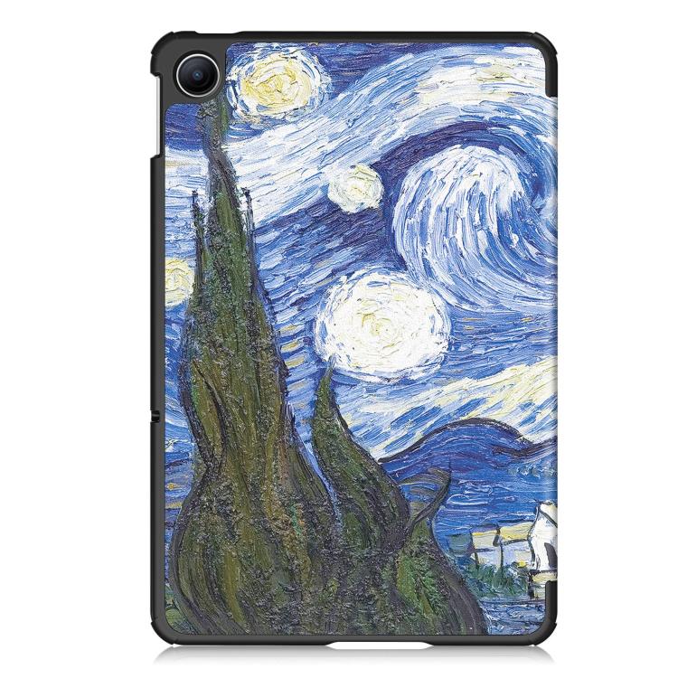 For Xiaomi Redmi Pad 2 SE 9.7 2026 Custer Painted 3-Fold Stand Leather Smart Tablet Case(Starry Sky) - Image 3