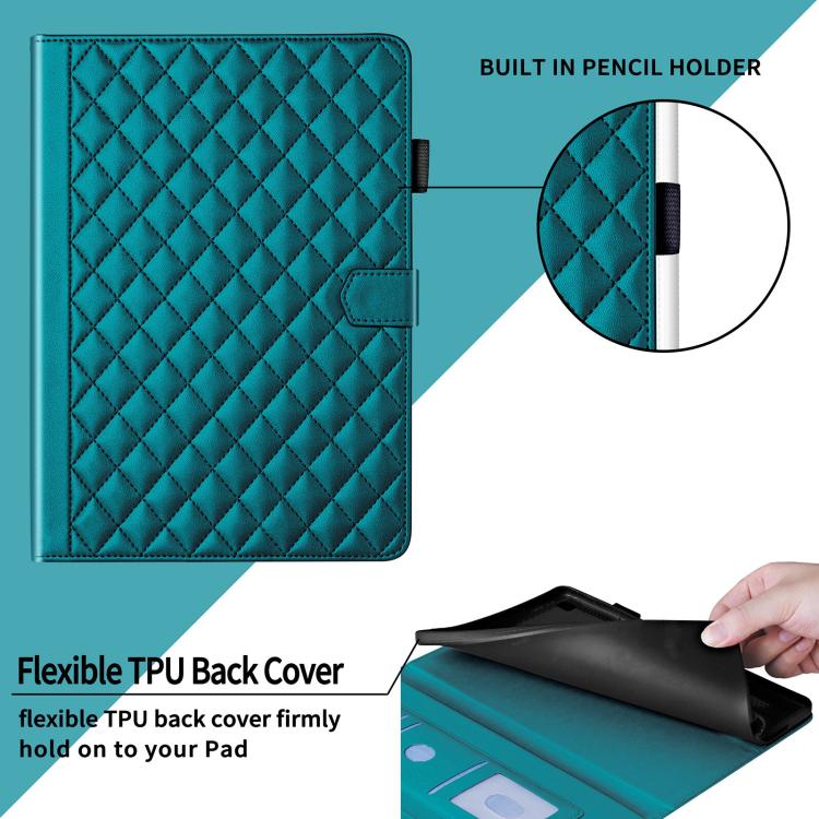 For Xiaomi Redmi Pad 2 SE 9.7 2026 Rhombus Lattice Leather Tablet Case(Dark Green) - Image 6