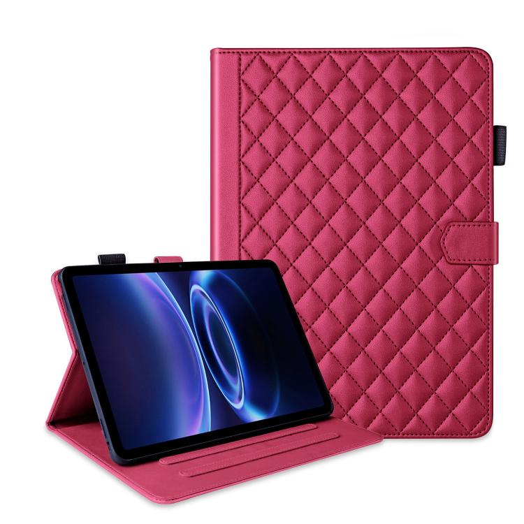 For Xiaomi Redmi Pad 2 SE 9.7 2026 Rhombus Lattice Leather Tablet Case(Red)