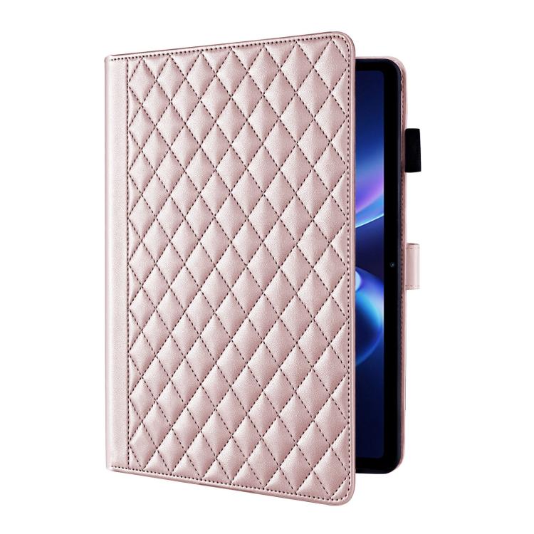 For Xiaomi Redmi Pad 2 SE 9.7 2026 Rhombus Lattice Leather Tablet Case(Rose Gold) - Image 3