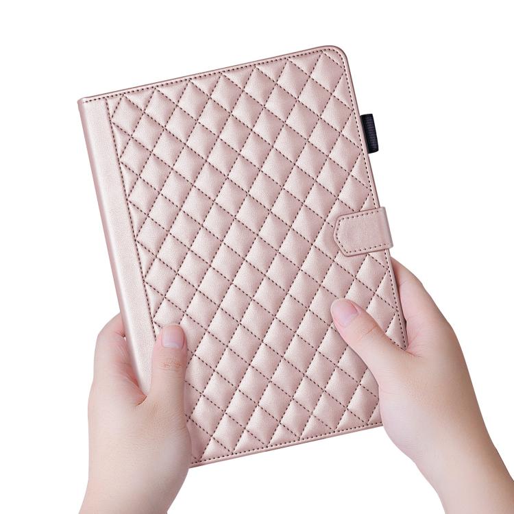 For Xiaomi Redmi Pad 2 SE 9.7 2026 Rhombus Lattice Leather Tablet Case(Rose Gold) - Image 4