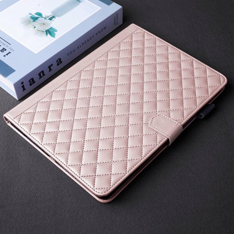 For Xiaomi Redmi Pad 2 SE 9.7 2026 Rhombus Lattice Leather Tablet Case(Rose Gold) - Image 8