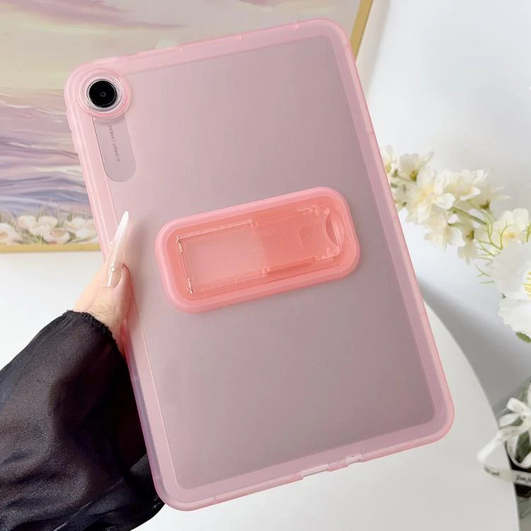For Xiaomi Redmi Pad 2 SE 9.7 2026 Semi-Transparent TPU Shockproof Tablet Case with Holder(Pink) - Image 2
