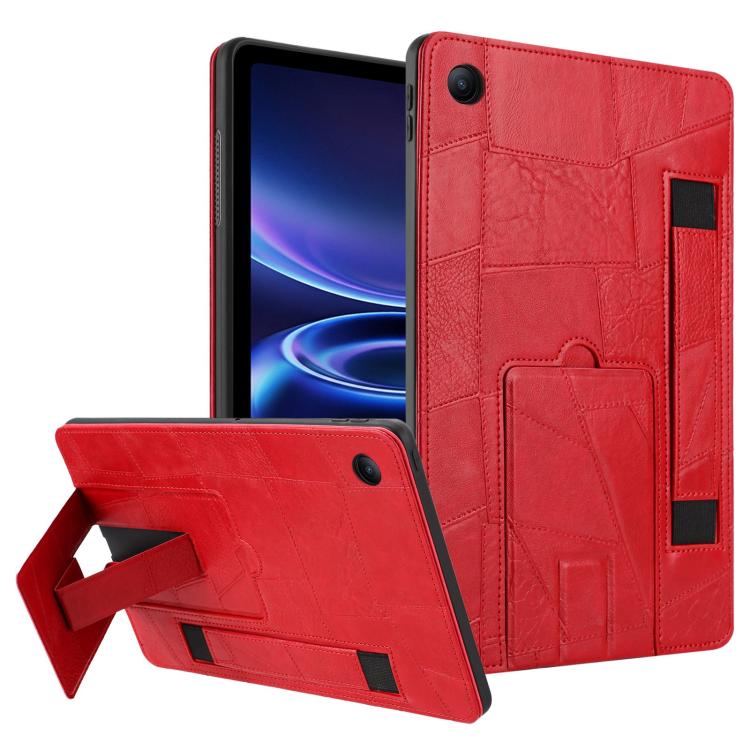 For Xiaomi Redmi Pad 2 SE 9.7 2026 Wristband Retro Vegan Leather Back Tablet Case with Holder(Red)