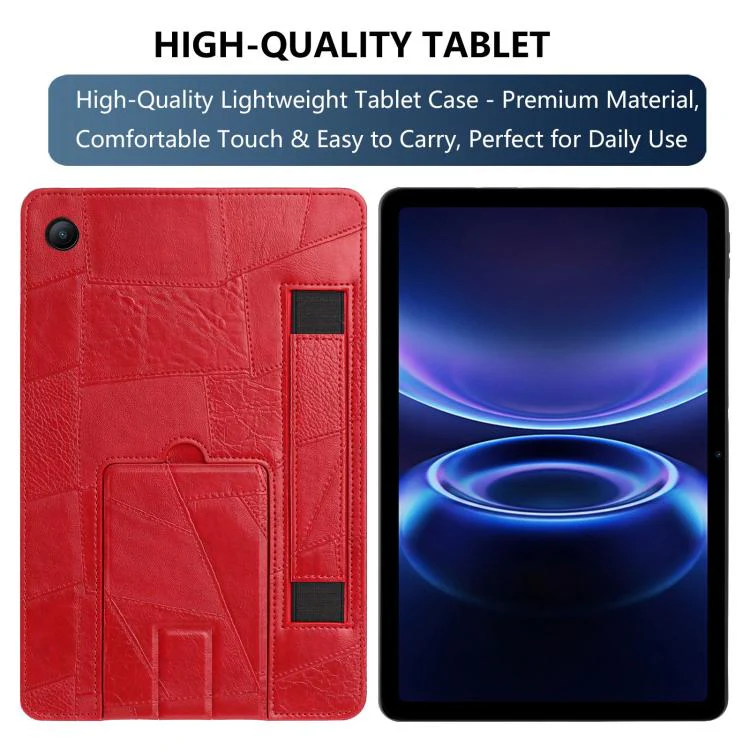 For Xiaomi Redmi Pad 2 SE 9.7 2026 Wristband Retro Vegan Leather Back Tablet Case with Holder(Red) - Image 2
