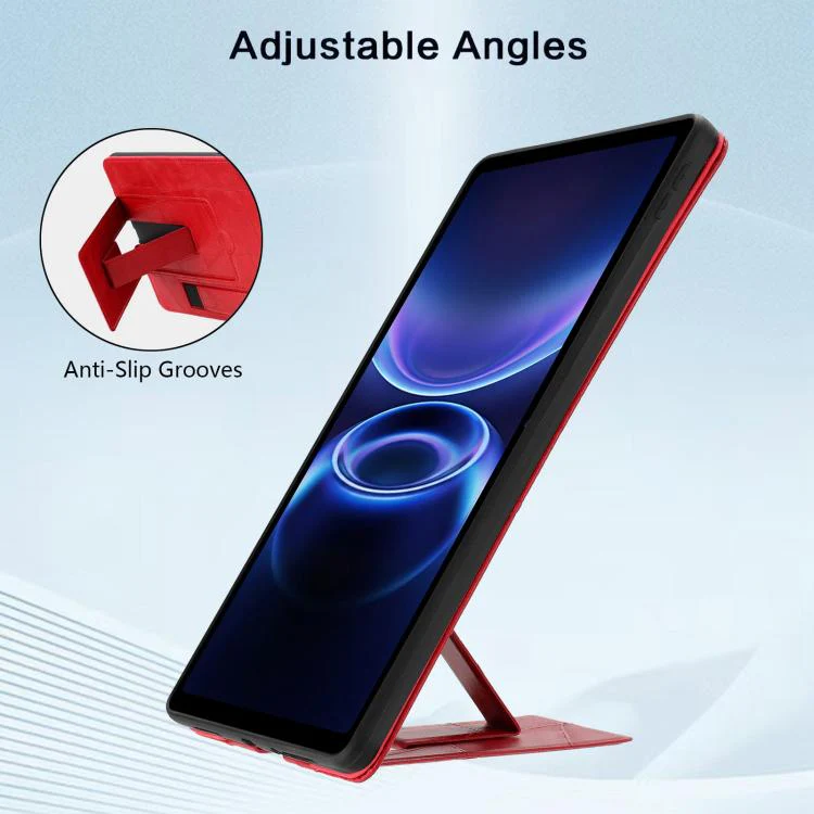 For Xiaomi Redmi Pad 2 SE 9.7 2026 Wristband Retro Vegan Leather Back Tablet Case with Holder(Red) - Image 4