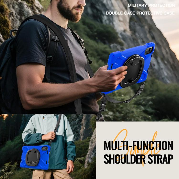 For Xiaomi Redmi Pad 2 Silicone Hybrid PC Tablet Case with Holder & Shoulder Strap(Blue) - Image 9