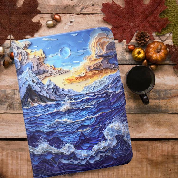 For Xiaomi Redmi Pad 2 Voltage Sewing Thread Painted Vegan Leather Smart Tablet Case(Mountain Sea Waves) - Image 7