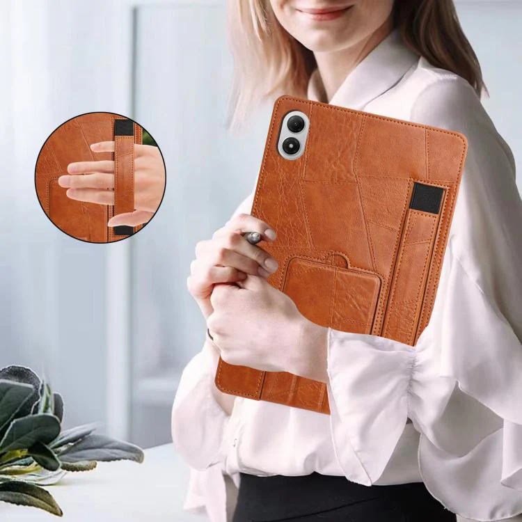 For Xiaomi Redmi Pad Pro 12.1 Wristband Retro Vegan Leather Back Tablet Case with Holder(Brown) - Image 5