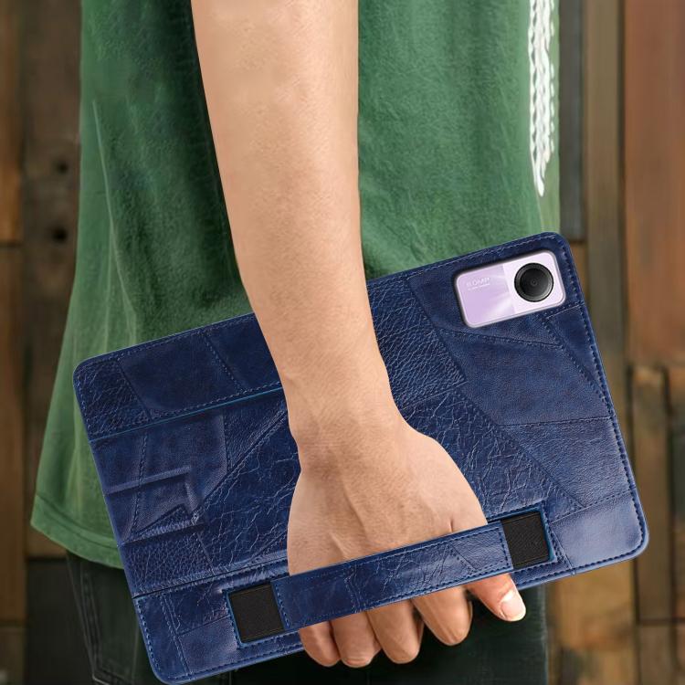 For Xiaomi Redmi Pad SE 11 2023 Wristband Retro Vegan Leather Back Tablet Case with Holder(Blue) - Image 6