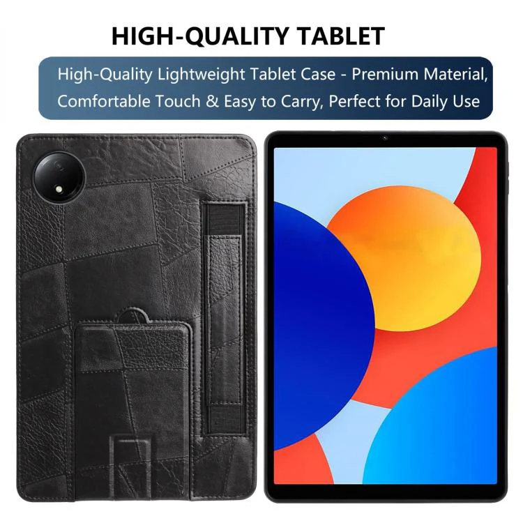 For Xiaomi Redmi Pad SE 4G 8.7 Wristband Retro Vegan Leather Back Tablet Case with Holder(Black) - Image 2