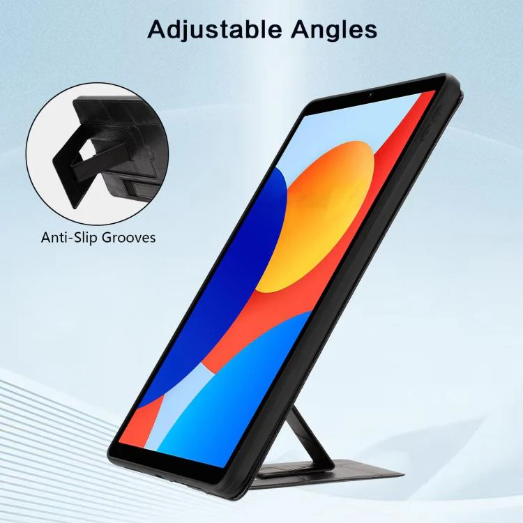 For Xiaomi Redmi Pad SE 4G 8.7 Wristband Retro Vegan Leather Back Tablet Case with Holder(Black) - Image 4