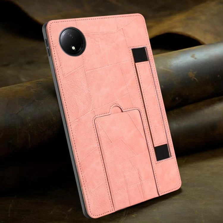 For Xiaomi Redmi Pad SE 4G 8.7 Wristband Retro Vegan Leather Back Tablet Case with Holder(Pink) - Image 7