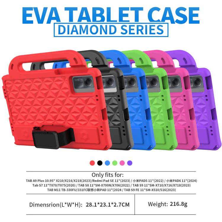 For Xiaomi Redmi SE 11 2025 / Pad 2 Diamond Series EVA Shockproof Sleeve Tablet Case(Red) - Image 6