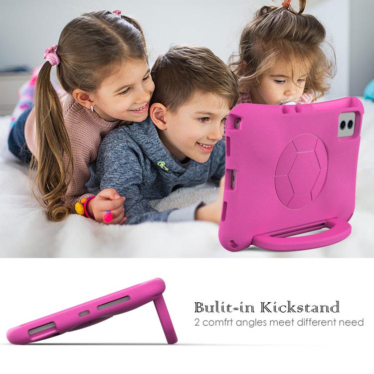 For Xiaomi Redmi SE 11 2025 / Pad 2 Handle Football Shaped EVA Shockproof Tablet Case(Rose Red) - Image 4