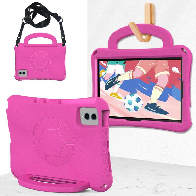 For Xiaomi Redmi SE 11 2025 / Pad 2 Handle Football Shaped EVA Shockproof Tablet Case(Rose Red) - Image 5
