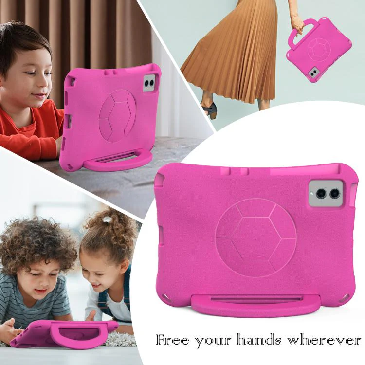 For Xiaomi Redmi SE 11 2025 / Pad 2 Handle Football Shaped EVA Shockproof Tablet Case(Rose Red) - Image 6