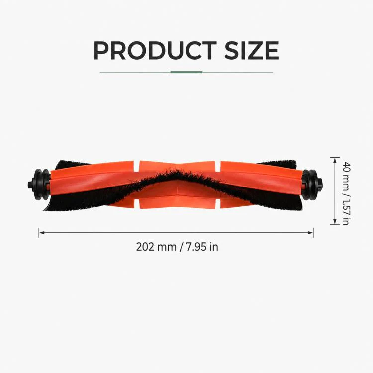 For Xiaomi Robot Vacuum X10 Plus / X20 Plus / S20 / S20 Plus / S10 / S10 Plus / S10 Pro Replacement Parts, Black Orange Main Brush - Image 3