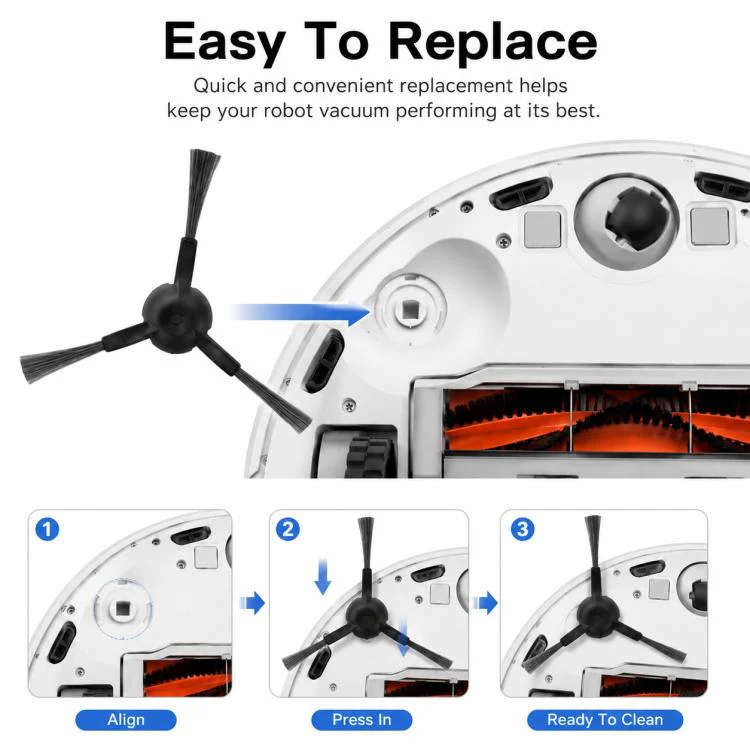 For Xiaomi Robot Vacuum X10 Plus / X20 Plus / S20 / S20 Plus / S10 / S10 Plus / S10 Pro Replacement Parts, Black Side Brush - Image 6