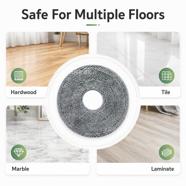 For Xiaomi Robot Vacuum X10 Plus / X20 Plus / S20 / S20 Plus / S10 / S10 Plus / S10 Pro Replacement Parts, Grey Fine Mop Pad - Image 7