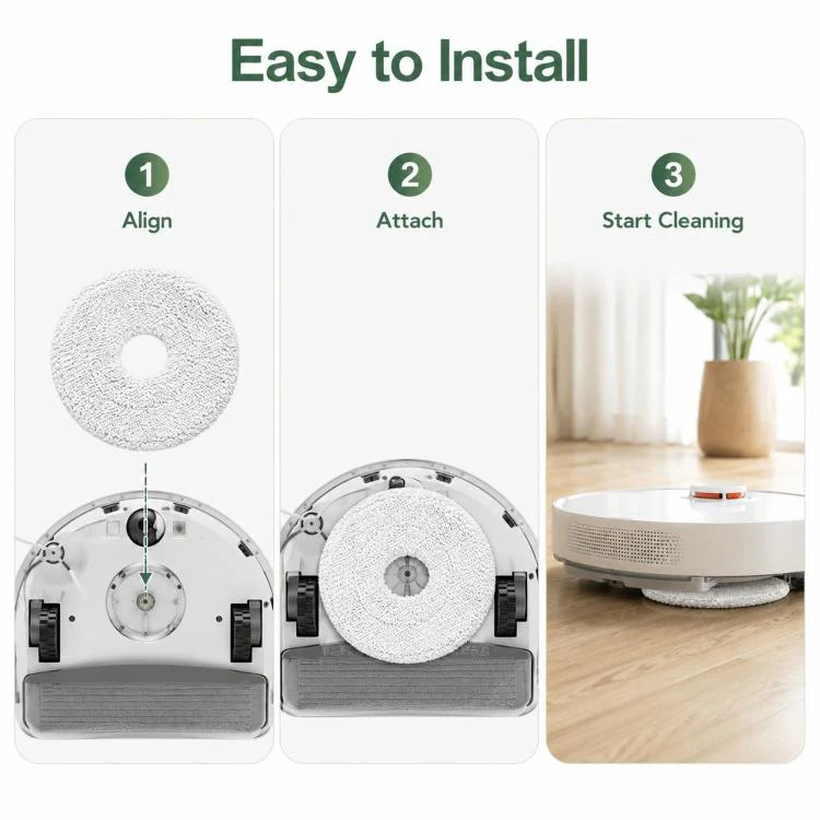 For Xiaomi Robot Vacuum X10 Plus / X20 Plus / S20 / S20 Plus / S10 / S10 Plus / S10 Pro Replacement Parts, White Fine Mop Pad - Image 8