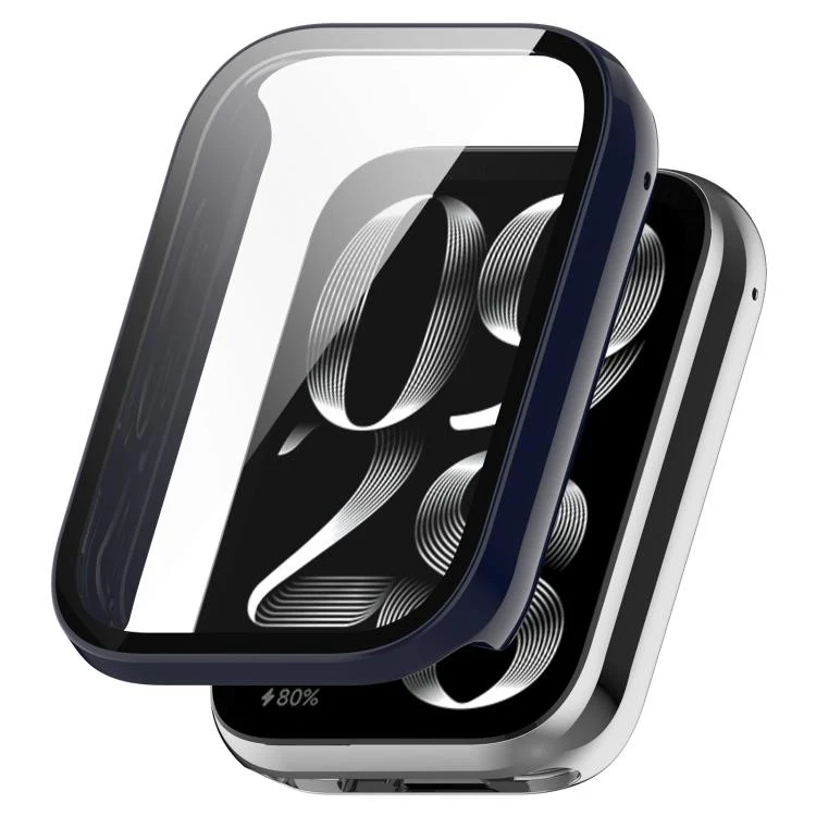 For Xiaomi Smart Band 10 Pro Ceramic Tempered Film Integrated PC Watch Protective Case(Ink Blue)