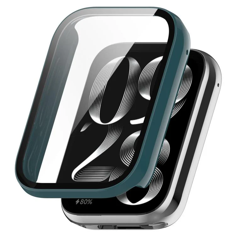 For Xiaomi Smart Band 10 Pro Ceramic Tempered Film Integrated PC Watch Protective Case(Pine Green)