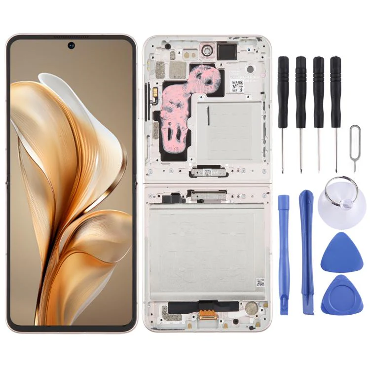 For ZTE nubia Flip Original OLED LCD Screen Digitizer Full Assembly with Frame (Gold)