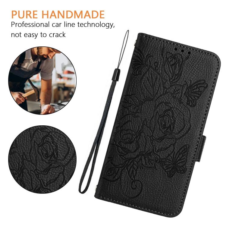 For ZTE nubia Neo 5 5G Embossed Rose RFID Anti-theft Leather Phone Case(Black) - Image 7