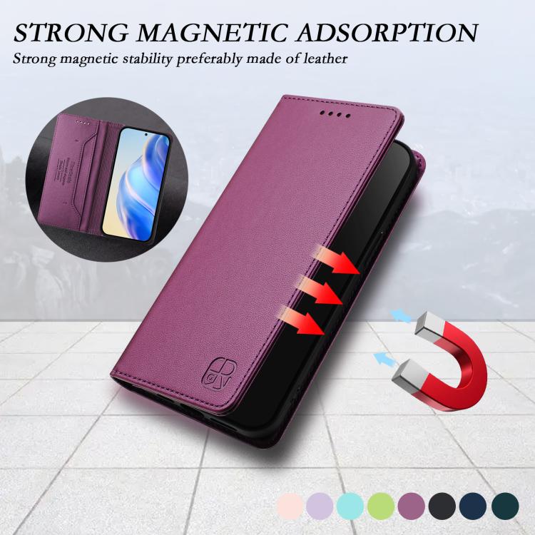 For ZTE nubia Neo 5 5G RC01 Dual-Folded Magnetic Suction RFID Leather Phone Case(Violet) - Image 5