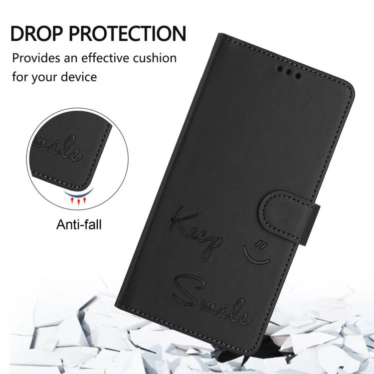 For ZTE nubia Neo 5 5G Smile Embossing RFID Leather Phone Case(Black) - Image 5