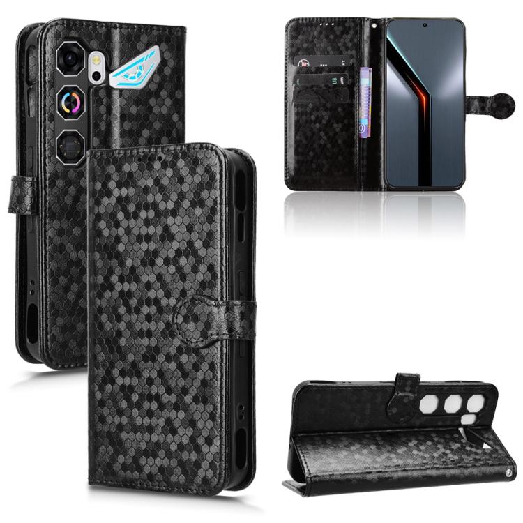 For ZTE nubia Neo 5 GT 5G Honeycomb Dot Texture Leather Phone Case(Black)